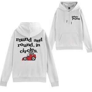 parc femme Men's White Round And Round In Circles Long Sleeve  Hoodie M